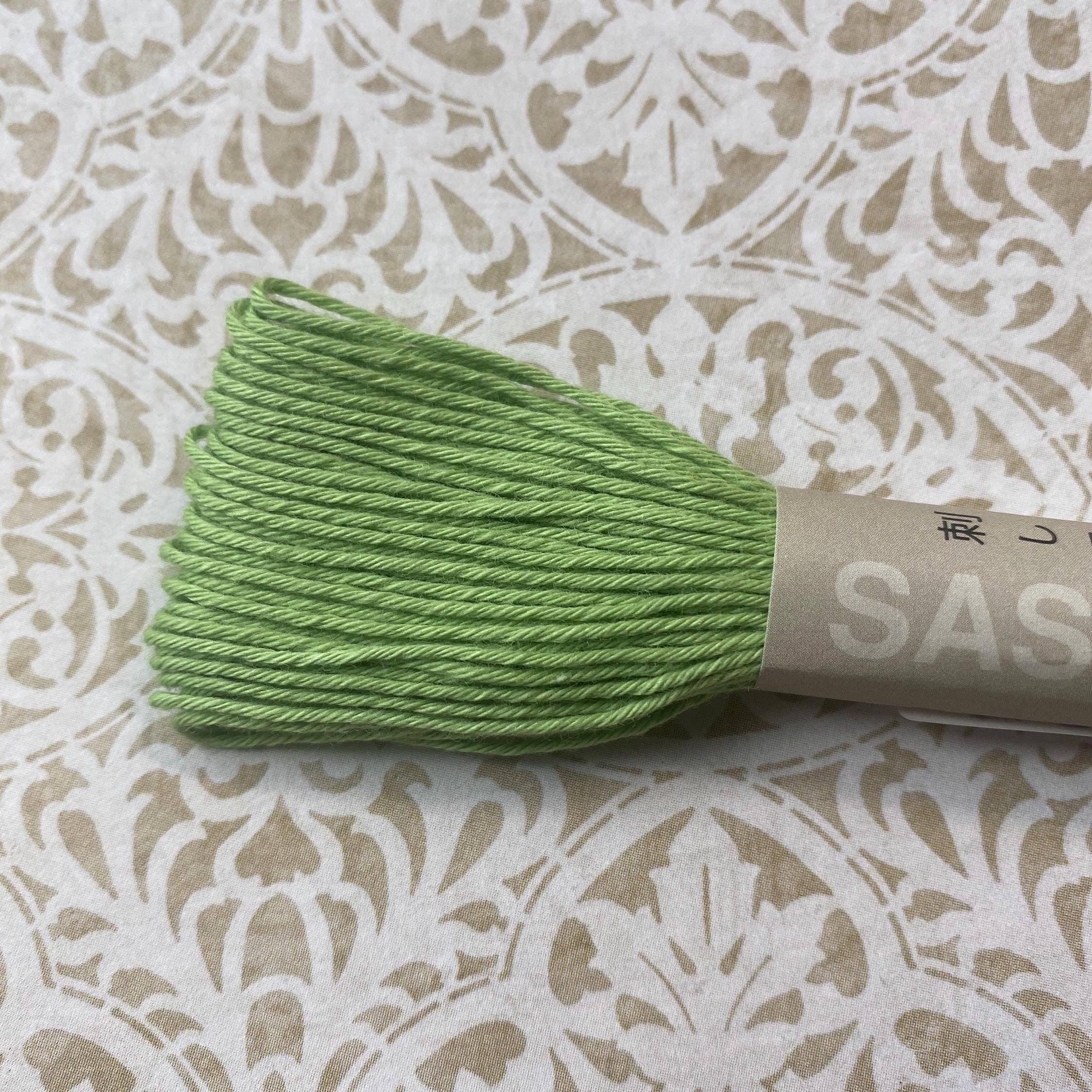 Olympus OS-7 Sashiko Stickgarn – 20 M, Grün, 100% Baumwolle, Für Traditionelle Japanische Stickerei