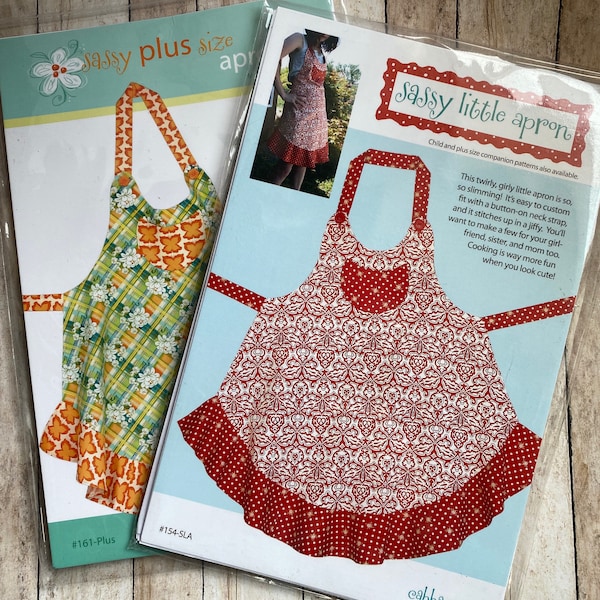 Sassy Little Apron in 3 Size Options, Children’s Apron Pattern, Sassy Little Sisters child’s Apron, Three Kids Sizes PLUS adult & plus size