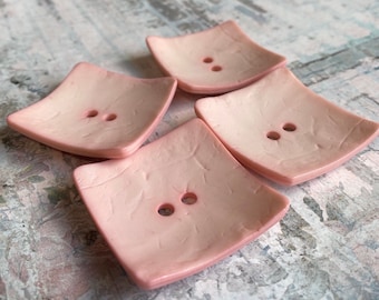 SQUARE Pale Pink 60mm Dill Button, EXTRA LARGE 2.4 Inch Polyamide Button, Dill Extra High Fashion Buttons, We offer multiple colors