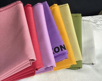 KONA 100% Cotton Broadcloth Fabric by the yard Solid Floral colors for sewing Rose pansy foxglove morning glory Ivy yarrow quilting cotton