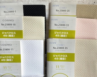 11 Count Aida Cloth, Lecien Cosmo 11ct  23800 Japanese Cross Stitch Cloth, We stock 6 11ct Colors, TOP QUALITY Aida also in 14, 16, 10 & 6ct
