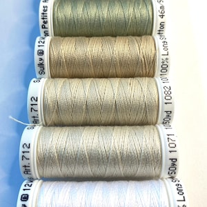 Sulky NEUTRALS Cotton Petites, 12 WT Cotton Thread, Machine & Hand Embroidery Heavy Cotton Thread, Pack of 12 wt Cotton Embroidery Thread 06