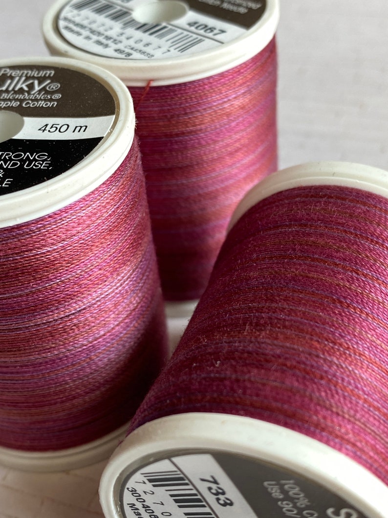 Sulky 30wt Blendables 4067 Merlot Blush, Variegated 30wt thread for quilting, top stitch, applique, embroidery, 500 yd spool needle option image 10