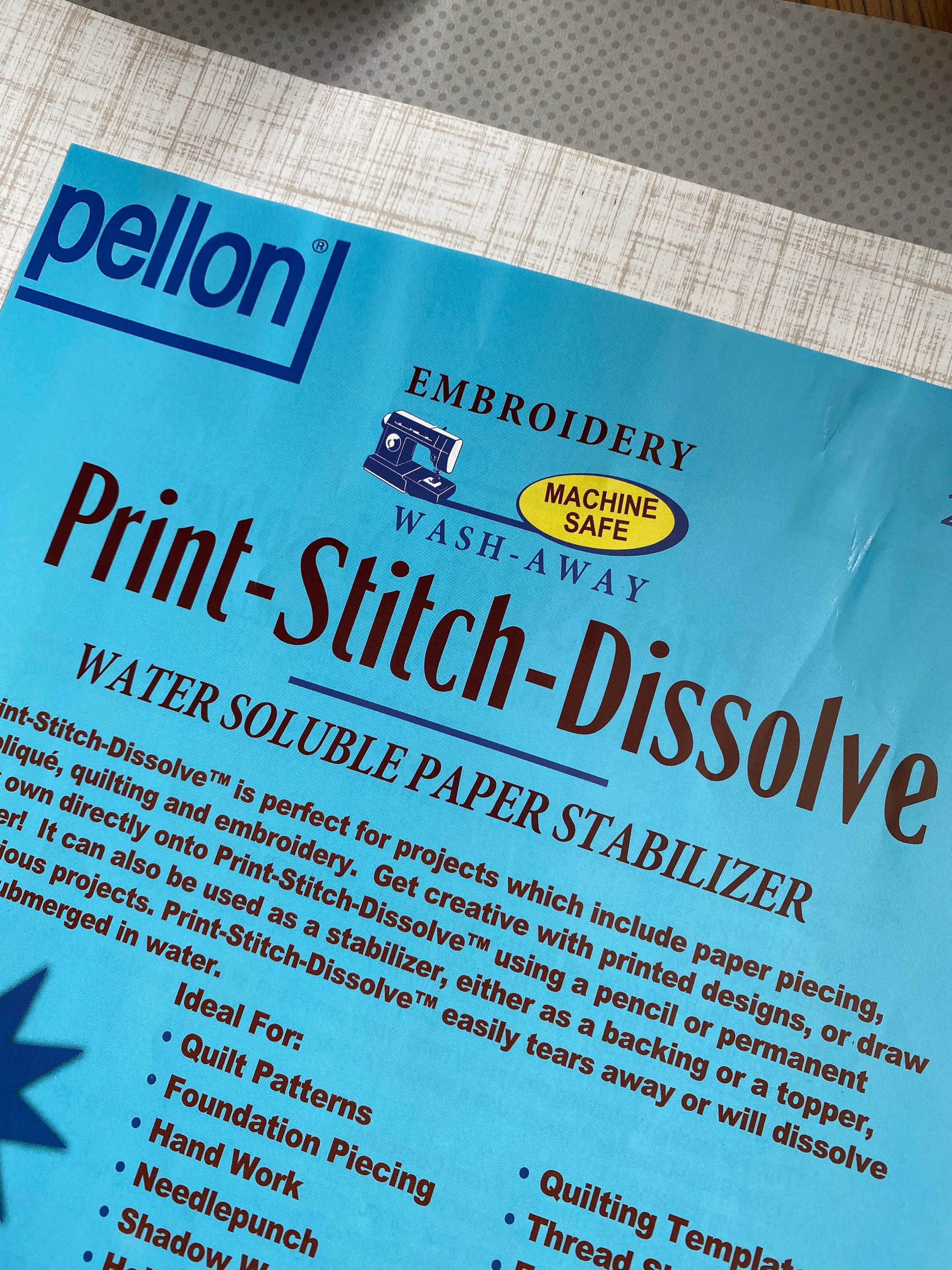 Print Stitch Dissolve Water Soluble Paper Stabilizer Pellon Wash