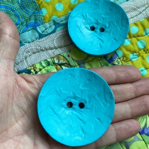 EXTRA LARGE 60mm Dill Buttons, Turquoise 58mm Dill Button, 2.4 Inch Polyamide, Large Round Button for Handmade Bags, Clothes & Vintage Coats