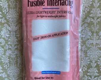 PELLON Fusible Interfacing, Ultra Light weight PLF36, Pellon iron on interfacing, Interfacing for apparel, blouse cuffs plackets, ships FAST