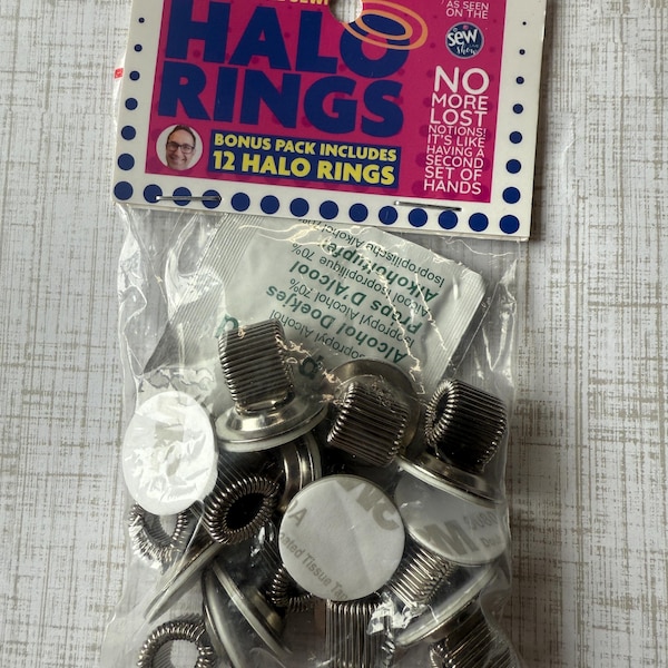 HALO RINGS, Scissor holder, holds notions where you need them, handy on sewing machine serger Long Arm, 4 or 12 pack, adhesive,  FaSt ship
