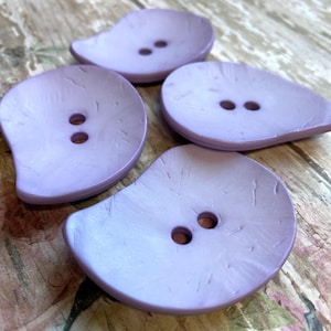 Large LAVENDER Paisley Dill Button, 40 x 50mm Polyamide DILL Buttons from Germany,  1.9" long, stocking multiple colors & shapes, ships Fast