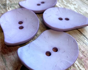 Large LAVENDER Paisley Dill Button, 40 x 50mm Polyamide DILL Buttons from Germany,  1.9" long, stocking multiple colors & shapes, ships Fast