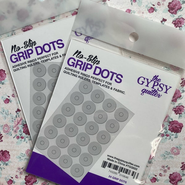 Gypsy Quilter GRIP DOTS, Adhesive non slip dots for templates and rulers, sticky dots for quilting rulers, no slip ruler for rotary cutting
