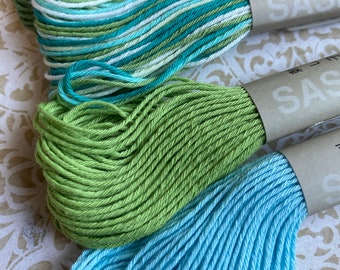 Olympus OS-7 Sashiko Stickgarn – 20 M, Grün, 100% Baumwolle, Für Traditionelle Japanische Stickerei