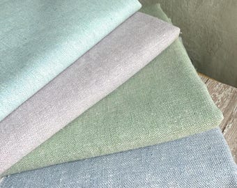 Essex Linen Cotton YARN DYED E064 Robert Kaufman, Pastels as shown, clothes quilts aprons, link to fat qtr & half yard bundle, FAST ship