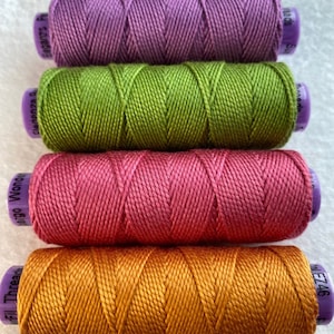 Sue Spargo 5wt Eleganza, ZINNIA MIX 5wt thread for Added Dimension in your stitching, Hard to find 5wt Perle Cotton Thread, 40 yds