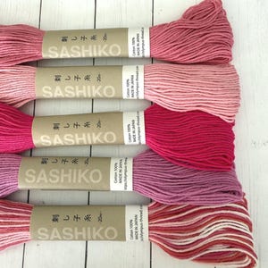 SALE Olympus Sashiko Thread in ORCHID RoSE thread colors, 20M Skein, Cotton Sashiko thread for Big Stitch Quilting Embroidery, We ship FAST