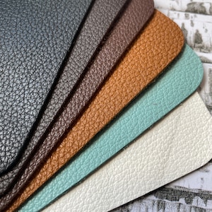 Láminas de cuero Premium Pebble, 8,5 x 11 pulgadas, piezas de acabado de cuero, 6 colores de cuero para bolsos, cuero suave de primera calidad, envío rápido