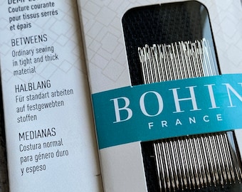 Bohin Betweens, pack of 20 Number 7 Betweens for patchwork,quilting,needles for quilts, we stock a variety of Bohin needles and ship FAST