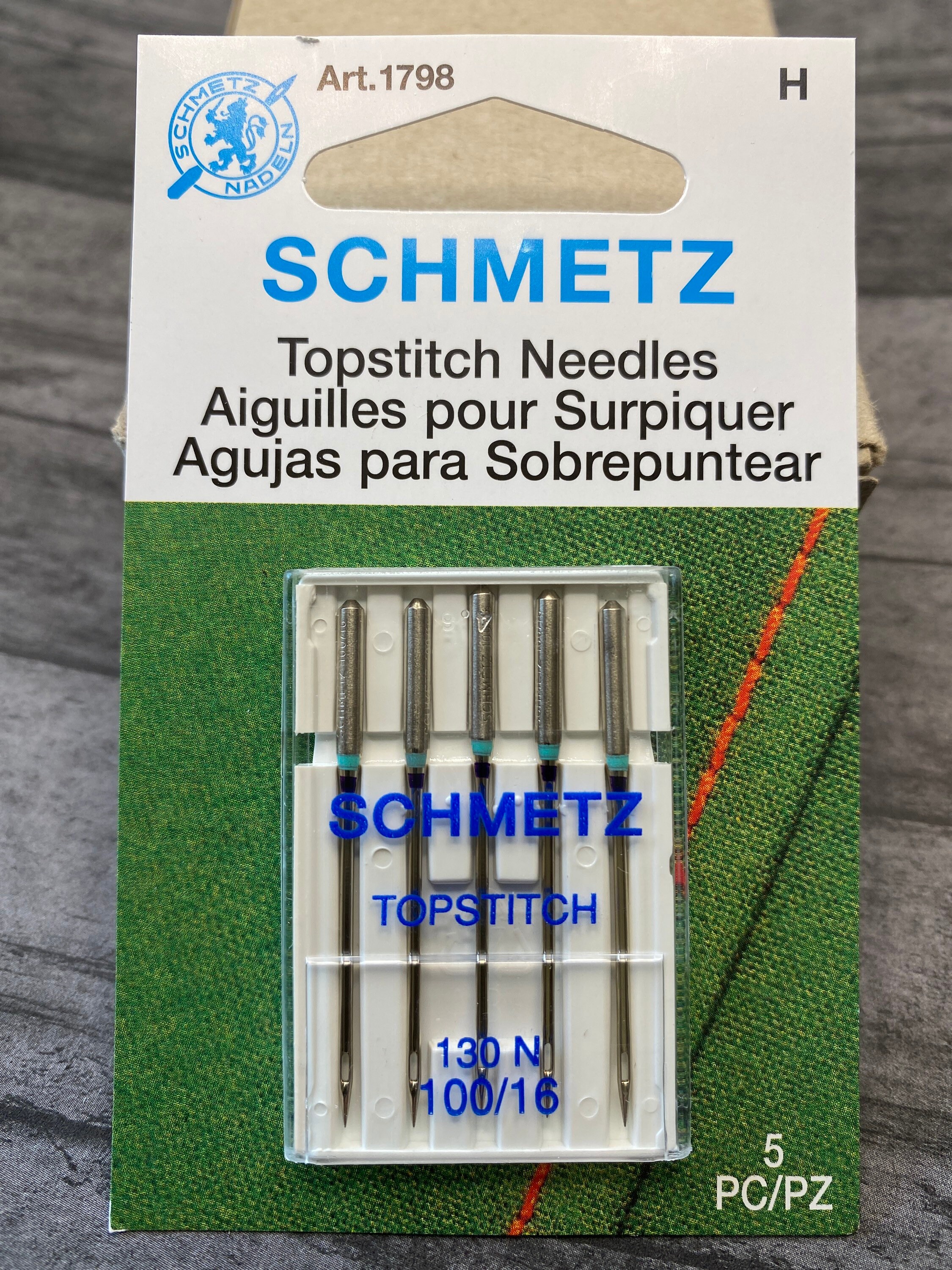 Schmetz 1798 Topstitch Sewing Machine Needles Size 100/16 130 N Home