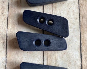 NAVY TOGGLE Closure 50mm Polyamide Button, dark blue toggle, large 2 hole button, knitted project, handmade bag, choose quantity, fast ship
