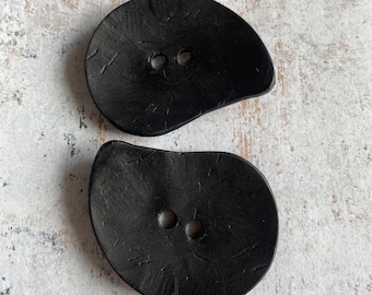 Dill BLACK Paisley Button, Polyamide Teardrop Button, XL 50mm Buttons for Tote Bags, Vintage look, multiple colors and shapes, ships fast