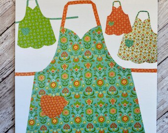 BAKE SALE APRON by Cabbage Rose Patterns, 191-Bake, Child 3-7  and Adult Size Adjustable and Reversible one side to cook one to serve