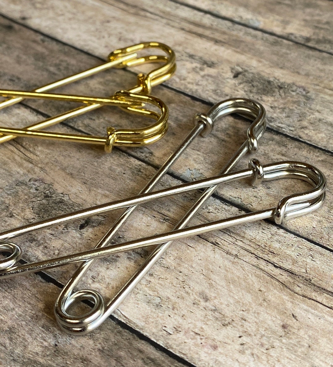 HAND Set Di 3 Spille Da Kilt Grandi In Oro, Lunghezza 102 Mm, Spille Classiche Per Gonne, Abiti, Cappotti E Accessori Moda