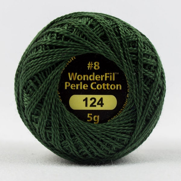 Perle Cotton EZ124, 8 Wt Eleganza Perle Cotton, green perle cotton, wonderfil ™ Perle Cotton 42 yard Ball for Embroidery & Quilting, Pearl