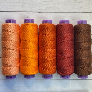 Wonderfil ™  Eleganza Sue Spargo 5wt Perle Cotton, 5 color ORANGE RUST MIX also Sold Separately, 5wt Perle Cotton to Add Textural Dimension