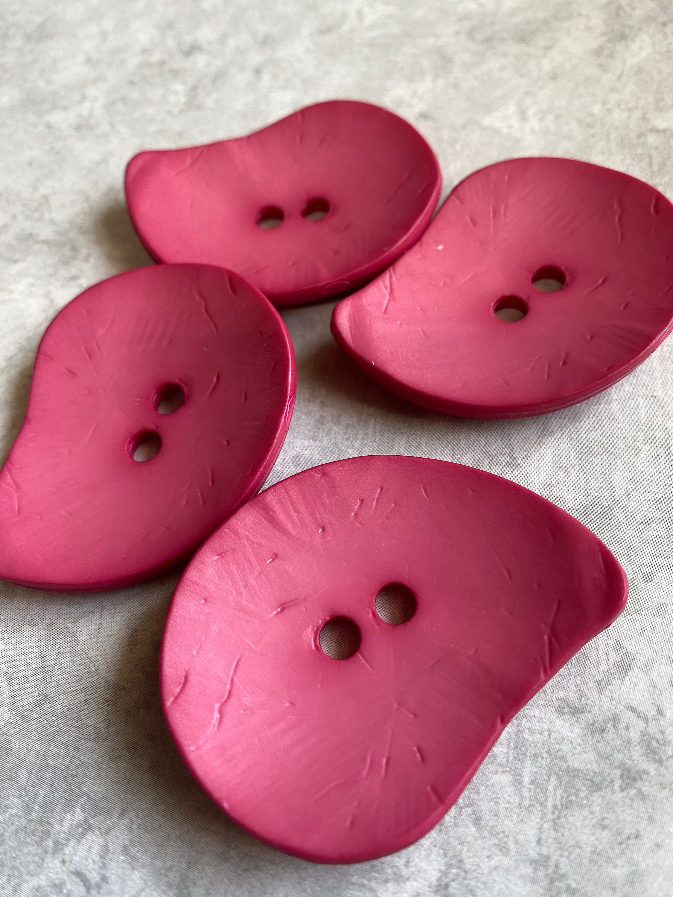DARK PINK Paisley Dill Button, Polyamide Button, Extra Large Teardrop ...