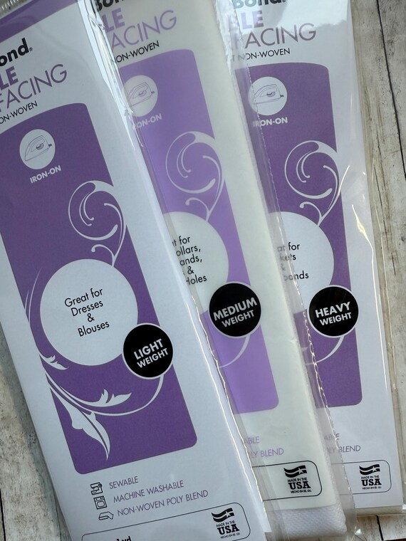 Heat N Bond Fusible Interfacing 20in x 1yd, 4 weights Light Medium Heavy or Extra Firm, one weight or combo of 3, HeatNBond, FAST ship USA