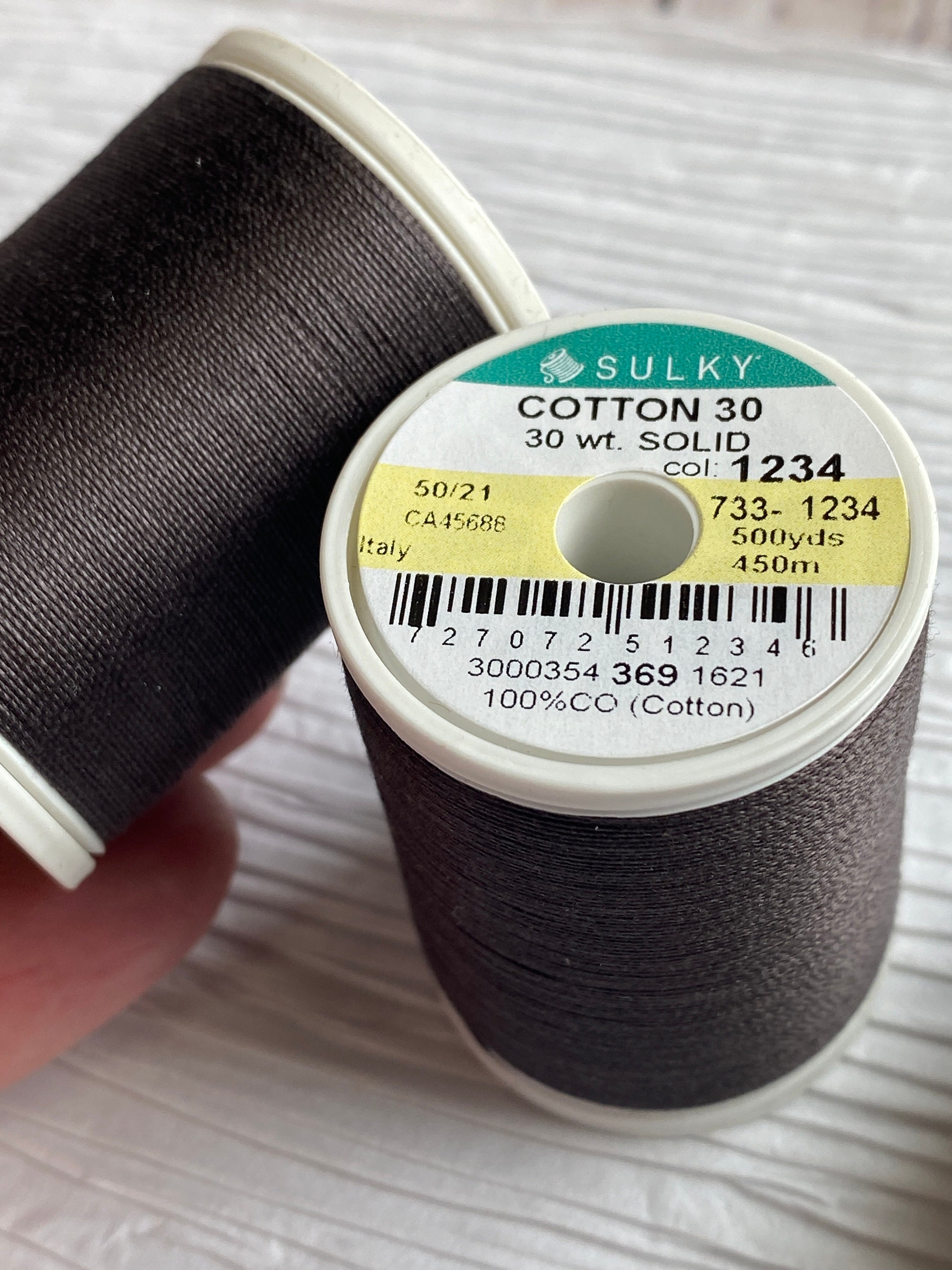 30wt SULKY Solid ALMOST BLACK 733-1234, 30wt Thread for