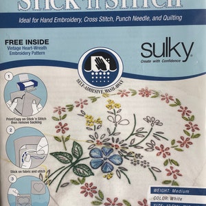 Stick and Stitch Stabilizer, Water-soluble Sticky Fabric Stabilizer,  Embroidery Transfer Paper, Printable Stabilizer 