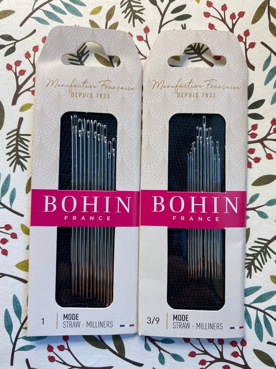 Bohin Choose Size 1 OR Size 3/9 Milliners Needles, for bullion wrapped stitches & basting, ADD ON item we don't ship single needle packs