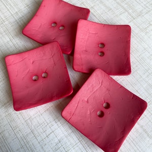 Square DARK PINK 60mm Dill Button, Extra Large 2.4 Inch Polyamide Button, Dill Extra High Fashion Buttons, We offer multiple colors