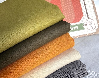 Robert Kauffman Essex Linen Cotton Blend bundle quilt garment fabric, Black Natural Cedar jungle army, more listings & colors, FaST ship