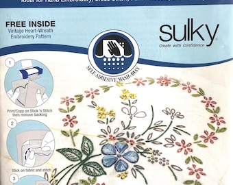 STICK n STITCH, Printable Water Soluble Paper Stabilizer by Sulky, embroidery, quilt templates, foundation piecing, punch needle,ships FAST