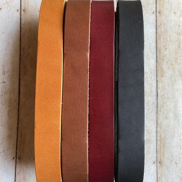 Leather Strap for Handbags, .75 Inch by 48 Inch Leather Strap choice of four colors, Four foot long leather strap to cut for bags or belts