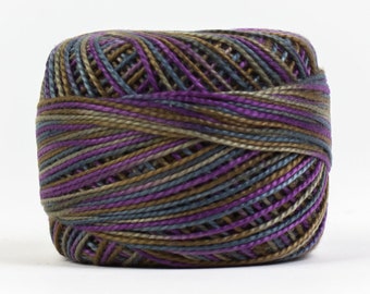 May include: A spool of multi-colored embroidery floss in shades of purple, brown, and blue.