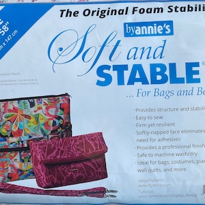 Soft and Stable by Annies, Original Foam Stabilizer, 18 x 58&quot;, for bags & more, tutorials provided, foam batting handmade bags, ships fast