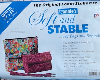Soft and Stable by Annies, Original Foam Stabilizer, 18 x 58", for bags & more, tutorials provided, foam batting handmade bags, ships fast