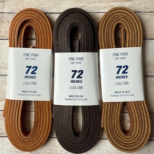 LEATHER Shoe Laces, 72" Leather Laces Boat Shoes, Loafers, Garments, Cosplay, Cowhide Laces shoes & boots, more sizes colors, fast ship
