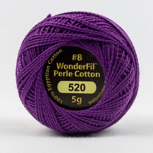 Perle Cotton EVENTIDE 520, 8 Wt Eleganza Perle Cotton, Wonderfil Perle Cotton 42 yard Ball for Hand Embroidery & Quilting