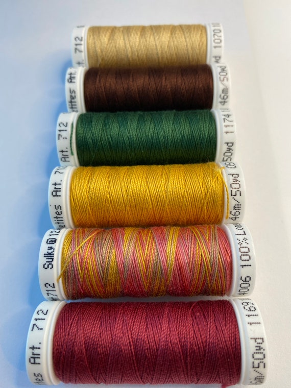 Sulky AUTUMN Cotton Petites, 12 WT Cotton Thread, Machine & Hand Embroidery  Heavy Cotton Thread, Variety of Cotton Embroidery Thread, 09 