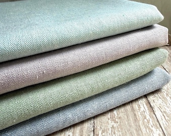 Essex Yarn Dyed Linen Cotton Blend BUNDLES Fat Qtr & Half Yard chambray aqua lilac seafood, also sold BTY link in details, FaST SHiP