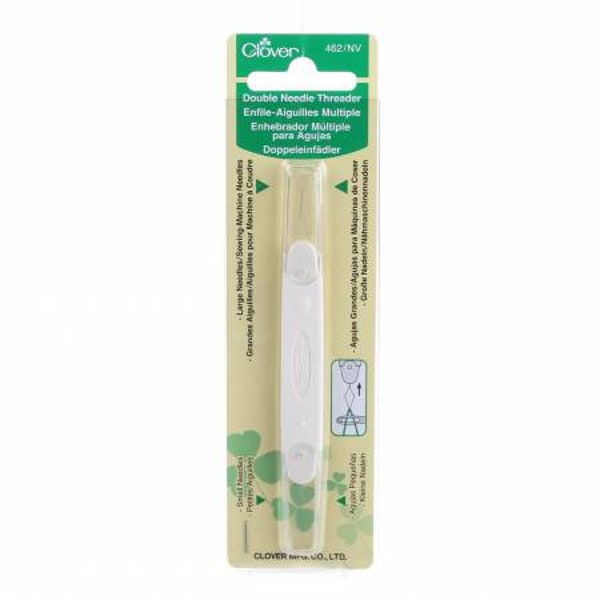 Clover Double ended Needle Threader, perfect for threading machine as well, One end large needles one small needles, Clover 462, ships FAST