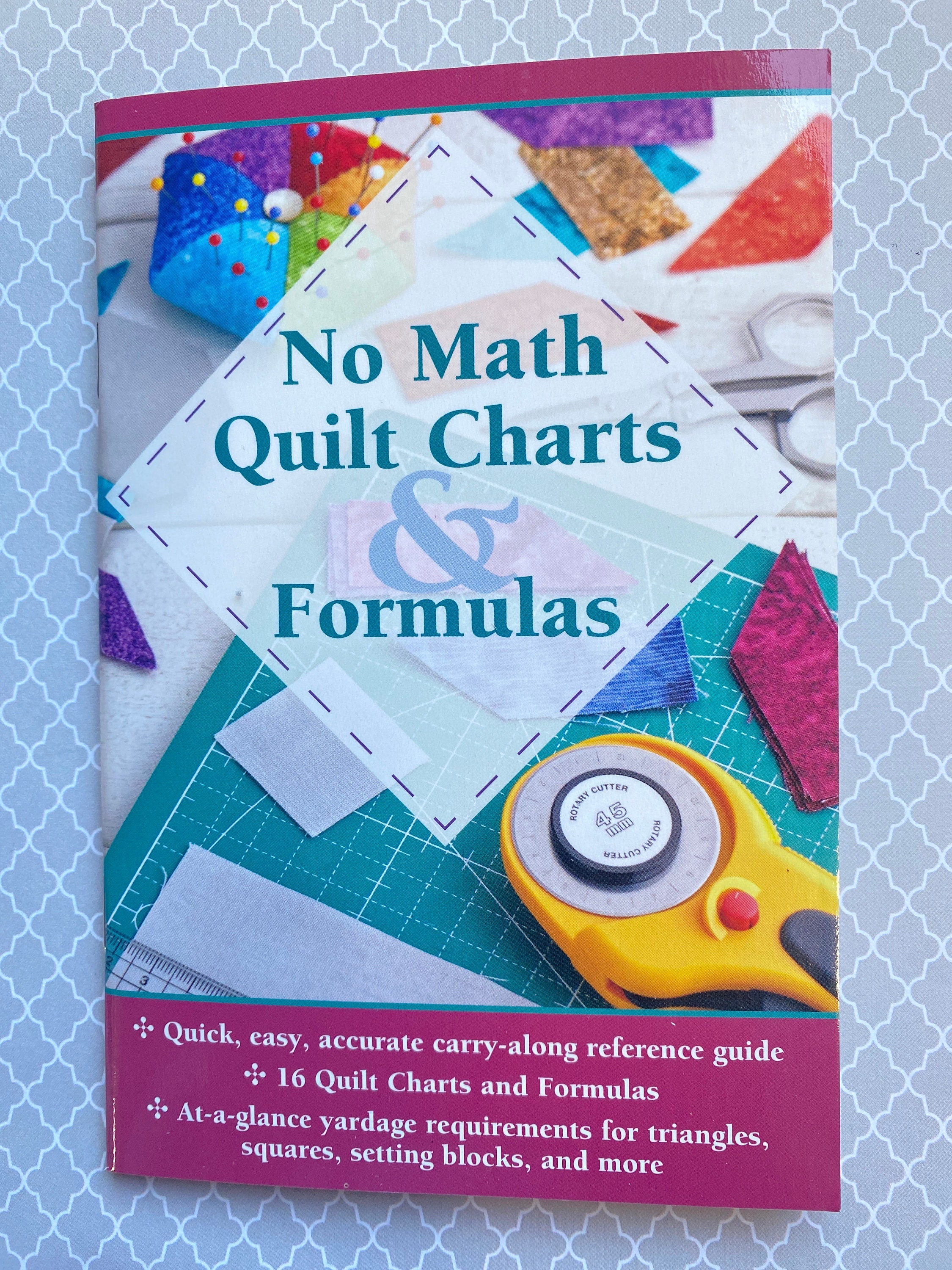 Quilt Math Chart NO MATH QUILT Charts, Handy Pocket Reference Guide, 16 Different Quilt ...