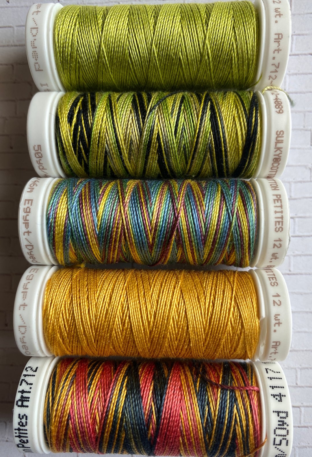 Mix Thread Spool Sulky 12wt Petites Mix, Classicneedle BOLD MOVES Mix, Five 50 Yd Spools ...