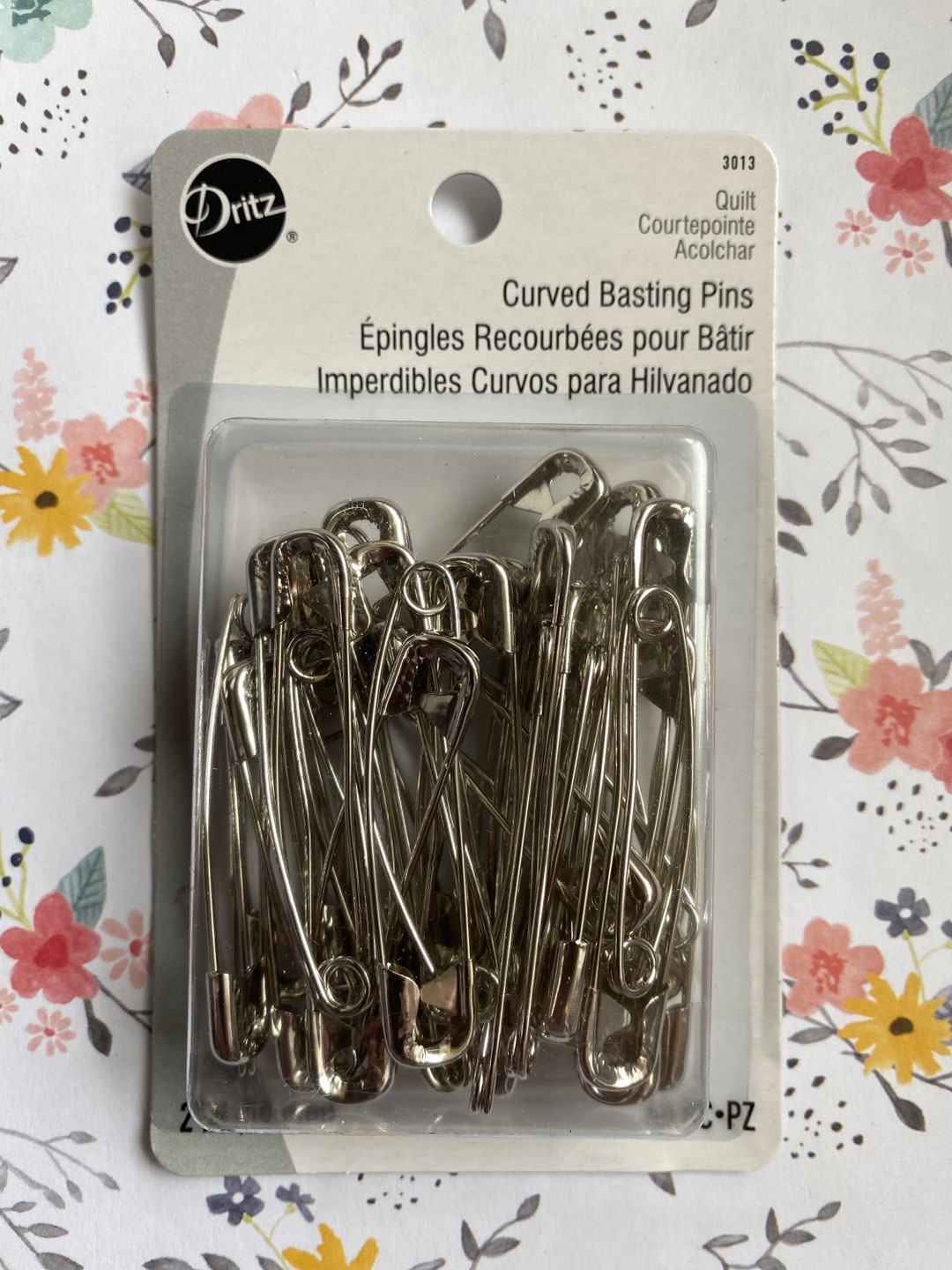 Curved Safety Pins for Quilting Dritz Curved Basting Pins Etsy
