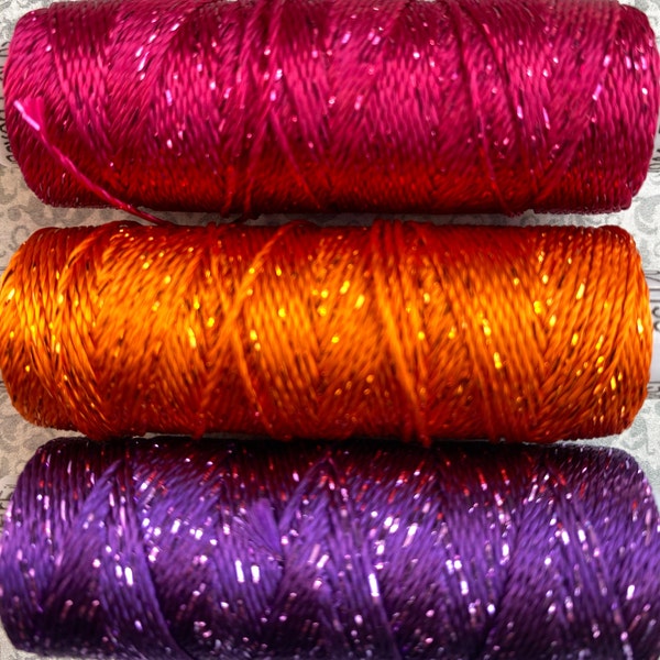 Sue Spargo DAZZLE RICH SARI Metallic, 50 yd spools, Wonderfil Dazzle Embellishment Thread When a Little Sparkle will Do, Rayon Metallic