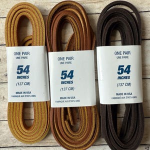 LEATHER Shoe Laces, 54" Leather Laces Boat Shoes, Loafers, Garments, Cosplay, Cowhide Laces shoes & boots, more sizes colors, fast ship