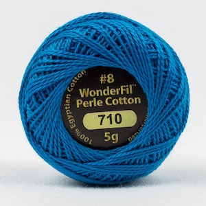 Eleganza 8wt Perle Cotton BOTTLE BLUE 710, Wonderfil EL5G Thread 42 yard Ball, Hand Needlework Embroidery Thread, Number  8 THREAD